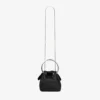 Bon Bon zwarte satijnen bucket bag met fluwelen strik