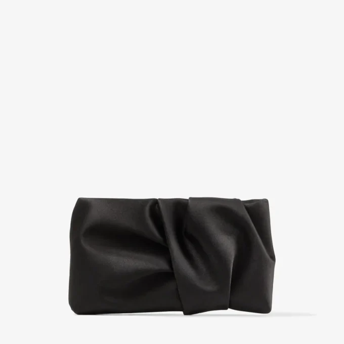 Bonny Clutch Zwarte satijnen clutch