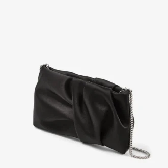 Bonny Clutch Zwarte satijnen clutch