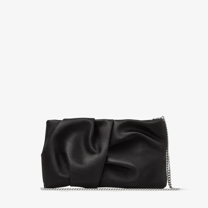 Bonny Clutch Zwarte satijnen clutch
