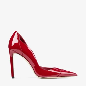 Brigitte 100 robijnrode lakleren pumps