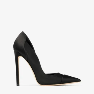 Brigitte 120 Zwarte satijnen pumps