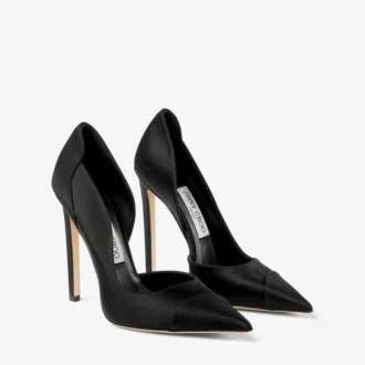 Brigitte 120 Zwarte satijnen pumps