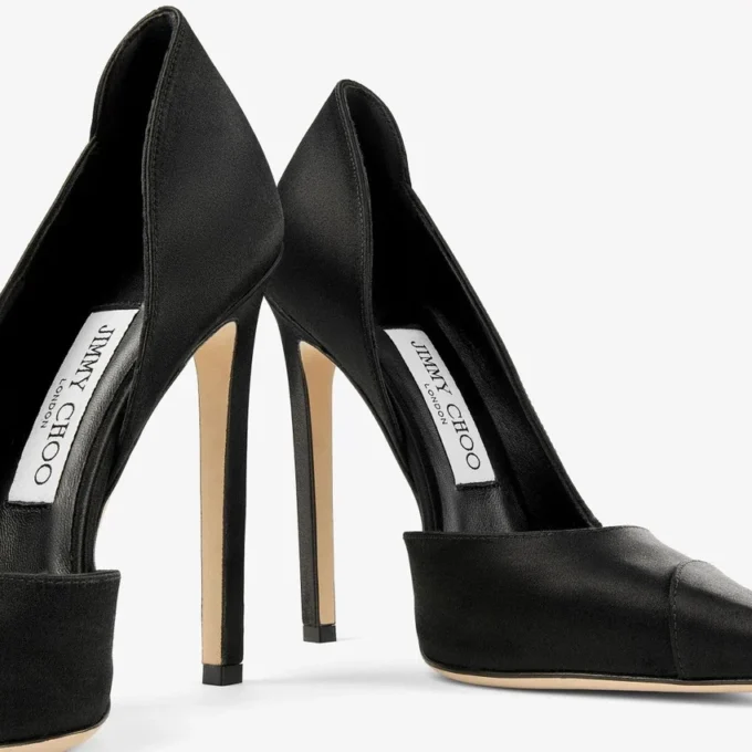 Brigitte 120 Zwarte satijnen pumps Brigitte 120 Zwarte satijnen pumps