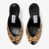 Brigitte Mule 100 Natuurlijke muiltjes van ponyleer met luipaardprint Brigitte Mule 100 Natuurlijke muiltjes van ponyleer met luipaardprint
