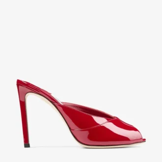 Brigitte Mule 100 Ruby Red lakschoenen