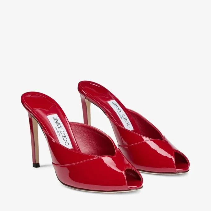 Brigitte Mule 100 Ruby Red lakschoenen