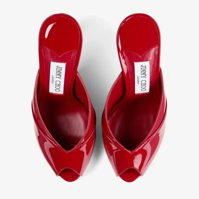 Brigitte Mule 100 Ruby Red lakschoenen