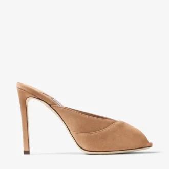Brigitte Mule 100 Toffee Suède muiltjes