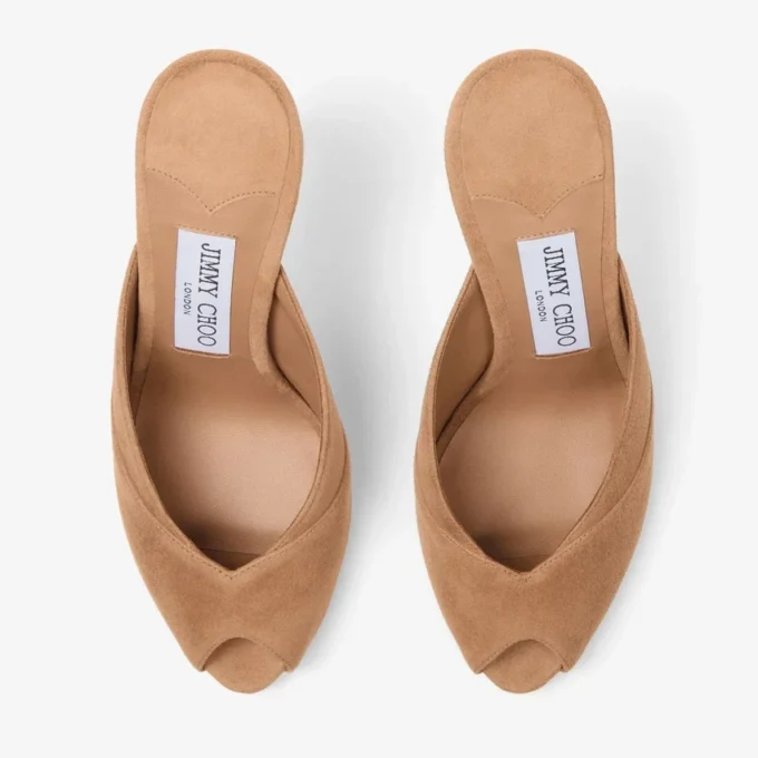 Brigitte Mule 100 Toffee Suède muiltjes