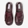 Buff Fringe Loafer Diep Merlot Loafers van gewaxt kalfsleer