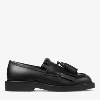 Buff Loafer met franjes Zwarte box-kalfsleren loafers
