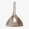 Callie-clutch van balletroze suède met diamantmotief en kristallen hotfix