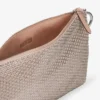 Callie-clutch van balletroze suède met diamantmotief en kristallen hotfix