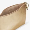 Callie gouden metallic leren clutch met kettingriem