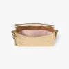 Callie schoudertas met klep van goudkleurig metallic leer