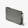 Callie zwarte clutch met Diamond-motief en kristallen hotfix op suède