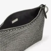 Callie zwarte clutch met Diamond-motief en kristallen hotfix op suède