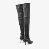 Camie overknee laars Zwarte laars van stretch nappa en spazzolato leer