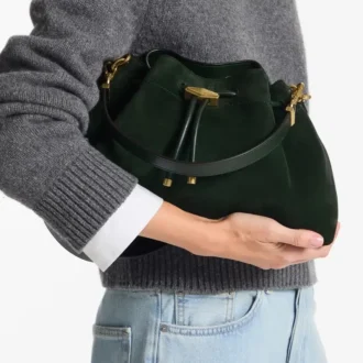 Cinch Medium Britsgroene suède schoudertas