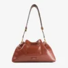 Cinch Medium Cognac Elaphe bedrukt leren schoudertas met biker-leren whipstitching
