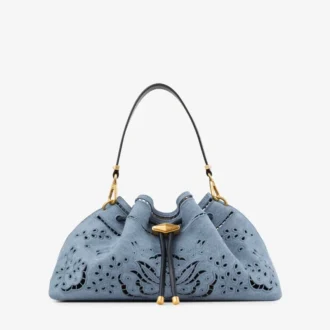 Cinch Medium denim schoudertas met Sangallo-borduursel