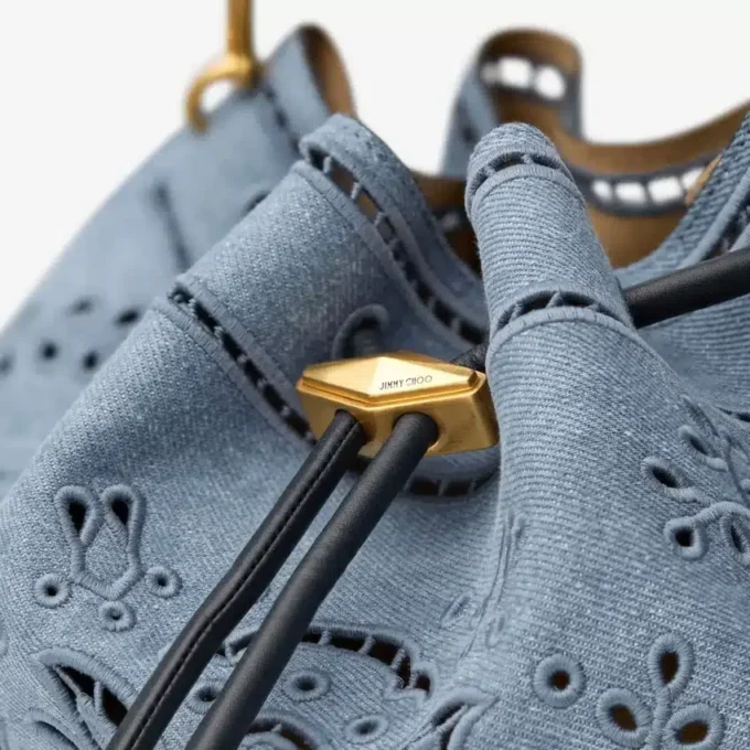 Cinch Medium denim schoudertas met Sangallo-borduursel