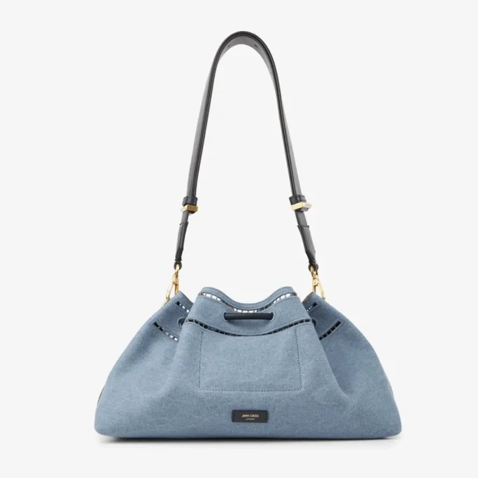 Cinch Medium denim schoudertas met Sangallo-borduursel