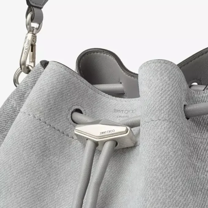 Cinch Medium Dove suède denim en glad kalfsleer schoudertas