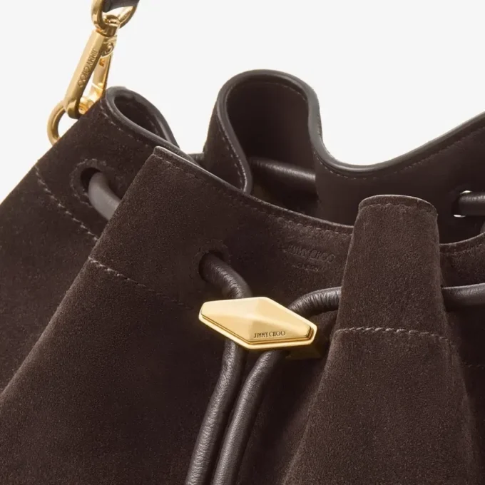 Cinch Medium koffiekleurige suède schoudertas
