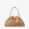 Cinch Medium natuurlijke bloem geweven raffia schoudertas