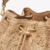 Cinch Medium natuurlijke bloem geweven raffia schoudertas