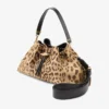 Cinch Medium natuurlijke pony-schoudertas met luipaardprint
