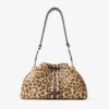 Cinch Medium natuurlijke pony-schoudertas met luipaardprint