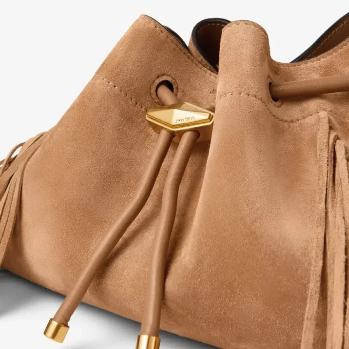 Cinch Medium Toffee suède schoudertas met franjes