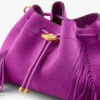 Cinch Medium Violet Orchid suède schoudertas met franjes