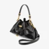 Cinch Small Zwarte zachte glanzende leren Biker-stijl schoudertas