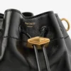 Cinch Small Zwarte zachte glanzende leren Biker-stijl schoudertas