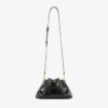 Cinch Small Zwarte zachte glanzende leren Biker-stijl schoudertas
