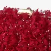 Cloud Ruby Red satijnen clutch met bloembladborduursel