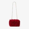 Cloud Ruby Red satijnen clutch met bloembladborduursel
