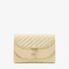 Curve Clutch Buttermilk gewatteerde Biker-leren clutch