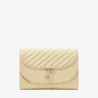 Curve Clutch Buttermilk gewatteerde Biker-leren clutch