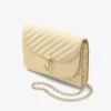 Curve Clutch Buttermilk gewatteerde Biker-leren clutch