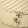 Curve Clutch Buttermilk gewatteerde Biker-leren clutch