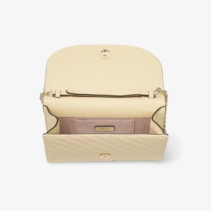 Curve Clutch Buttermilk gewatteerde Biker-leren clutch