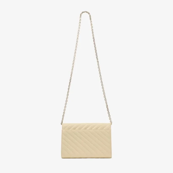 Curve Clutch Buttermilk gewatteerde Biker-leren clutch