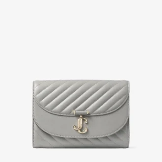 Curve Clutch Dove gewatteerde Biker-leer-clutch