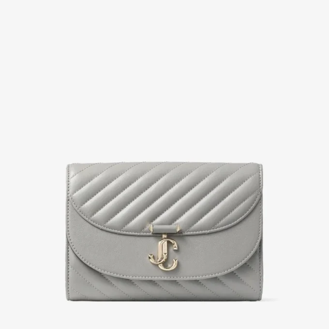 Curve Clutch Dove gewatteerde Biker-leer-clutch
