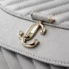 Curve Clutch Dove gewatteerde Biker-leer-clutch